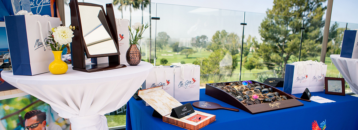 Maui Jim booth set up at a Corporate Gifts Event